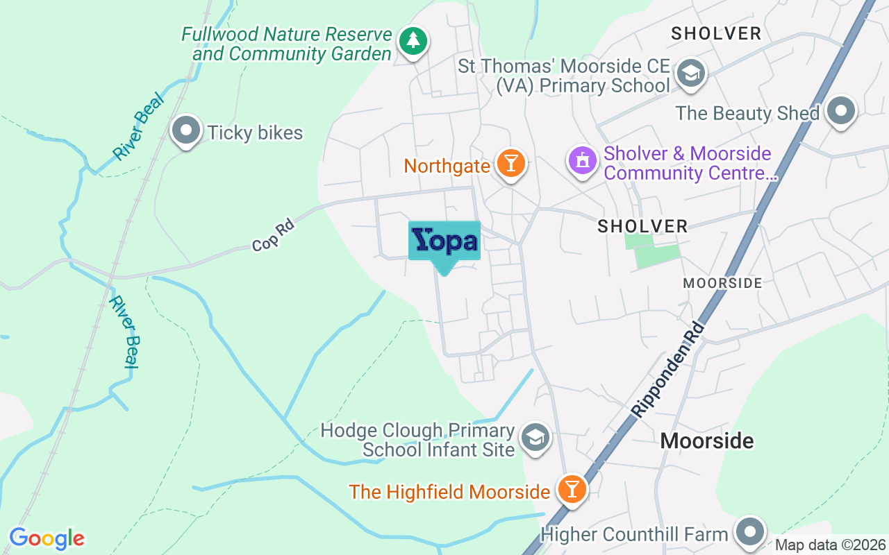 Map showing the location of OL1 4PW