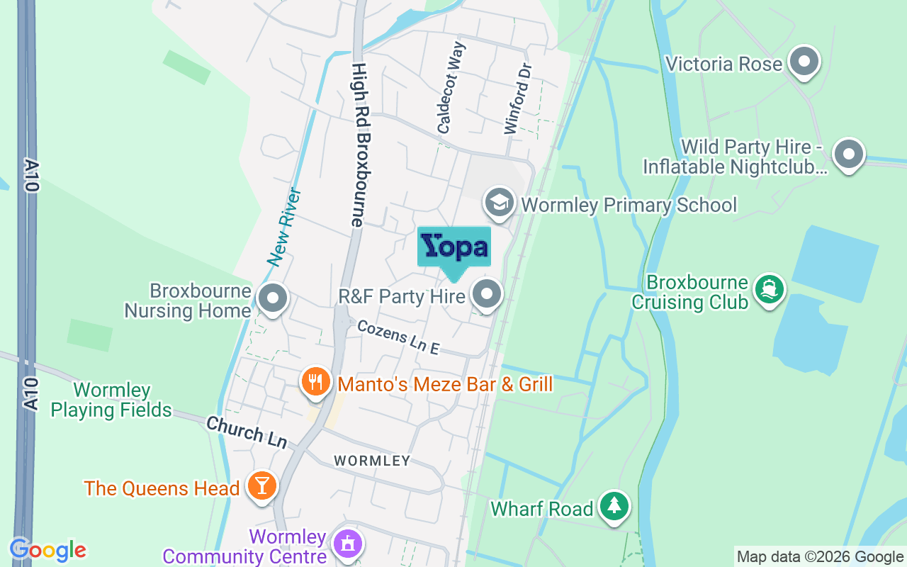 Map showing the location of EN10 6NY