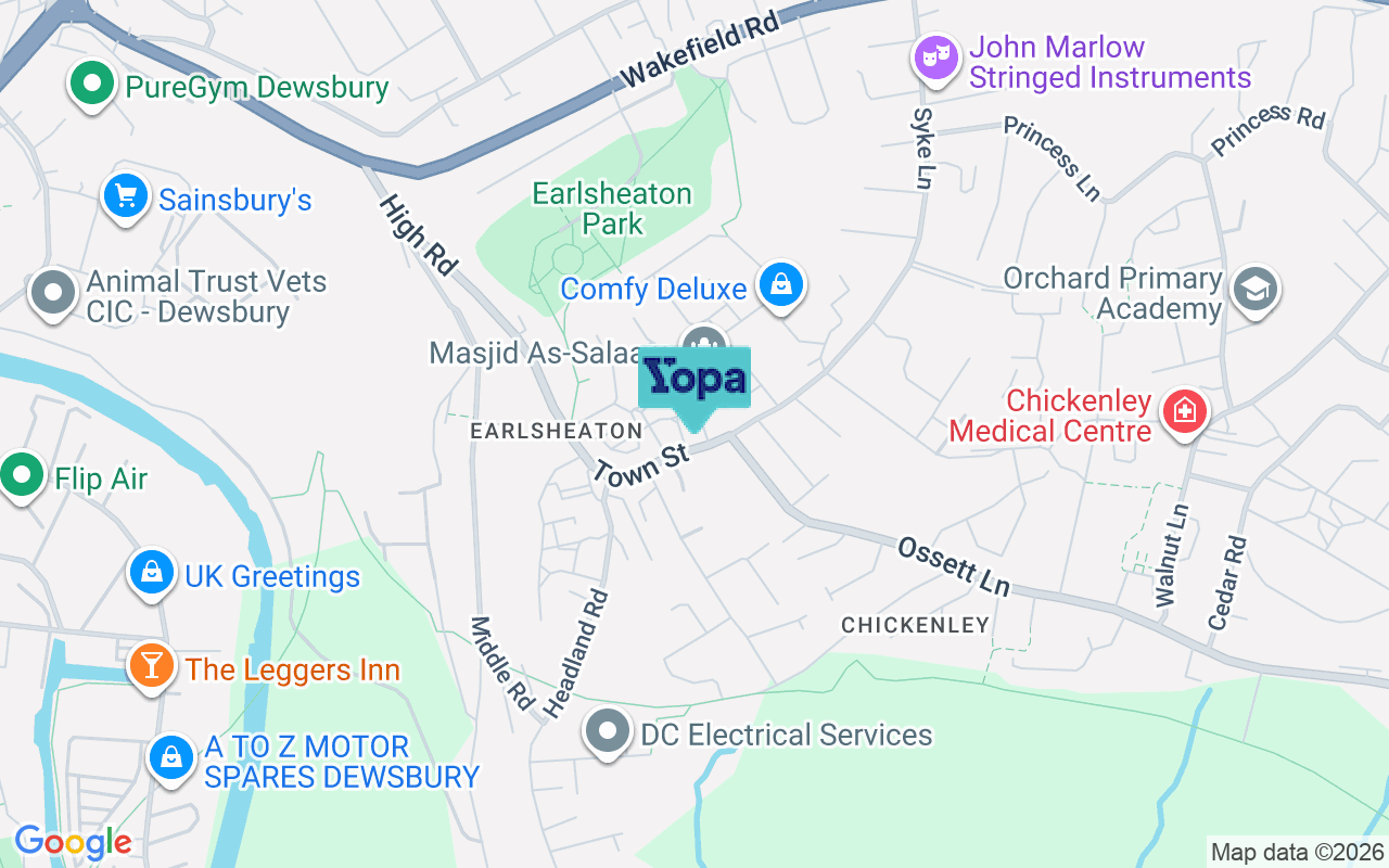 Map showing the location of WF12 8JL