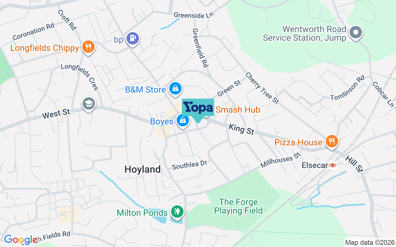 Map showing the location of S74 9JR