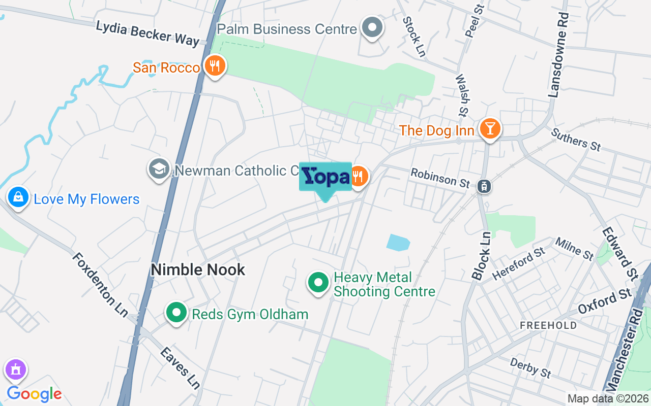 Map showing the location of OL9 9DG
