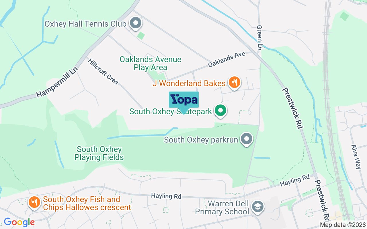 Map showing the location of WD19 4NZ