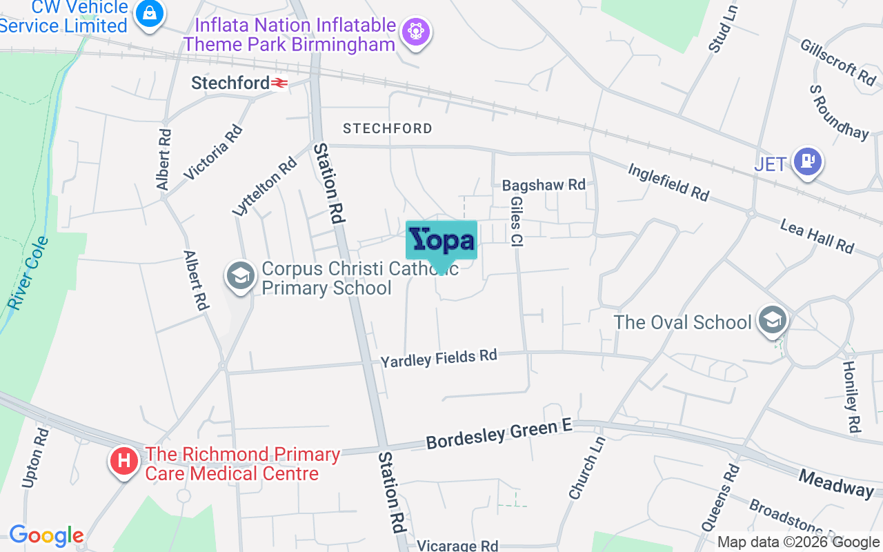 Map showing the location of B33 8EB