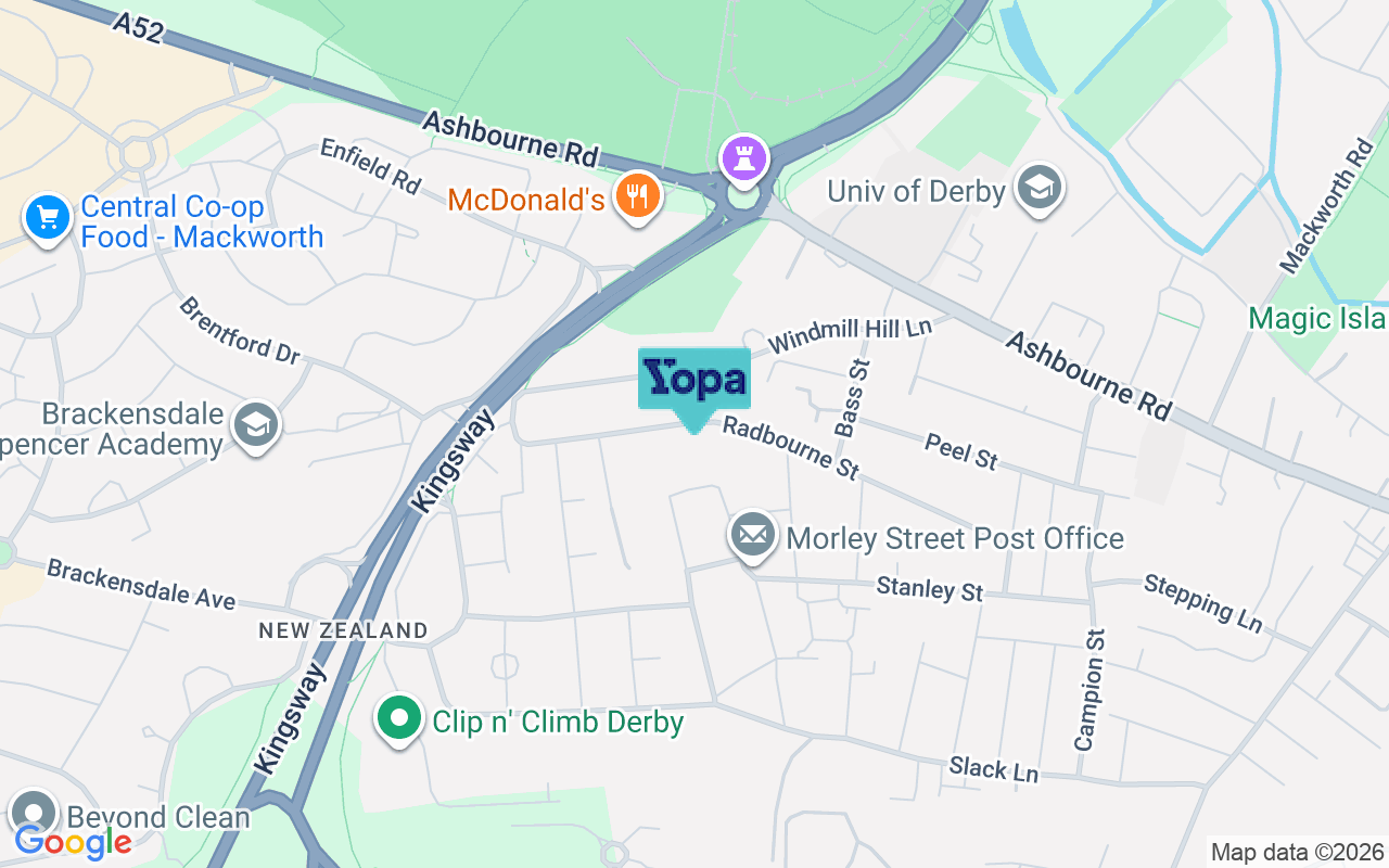 Map showing the location of DE22 3BU