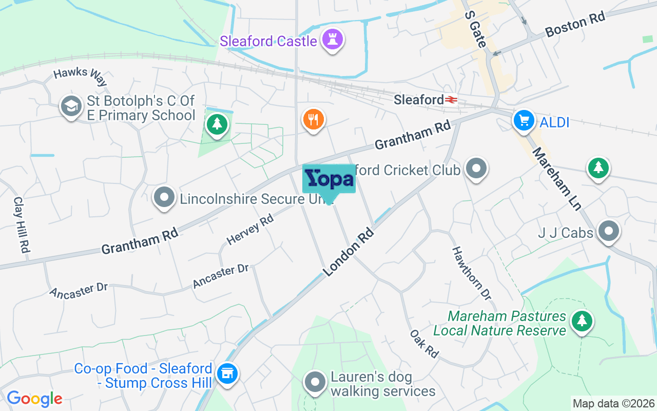 Map showing the location of NG34 7LN