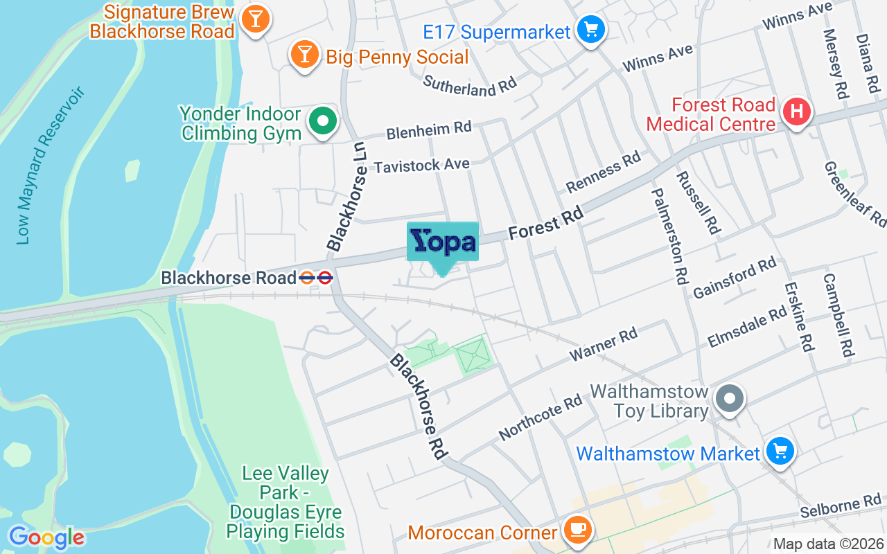 Map showing the location of E17 6JS