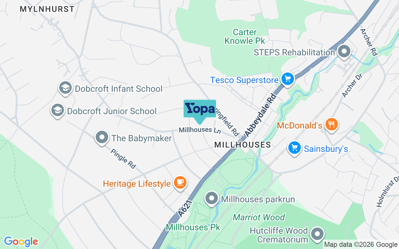 Map showing the location of S7 2HB