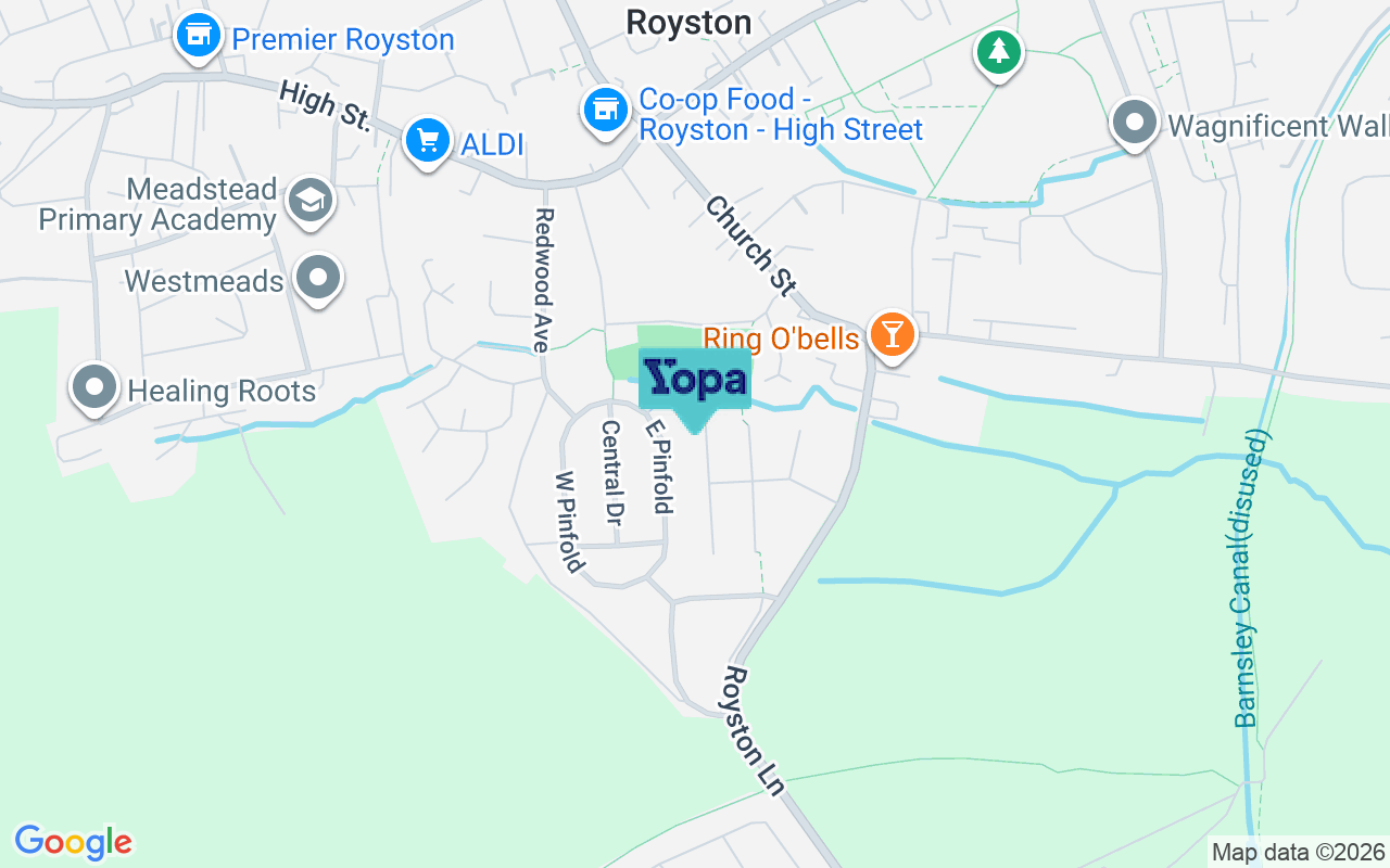 Map showing the location of S71 4NS