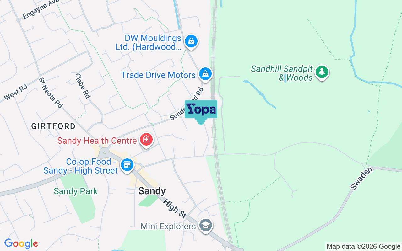 Map showing the location of SG19 1JH