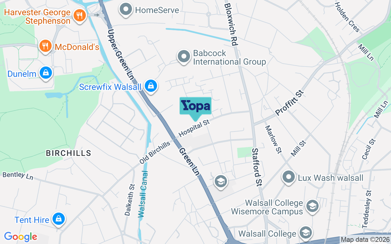 Map showing the location of WS2 8JW