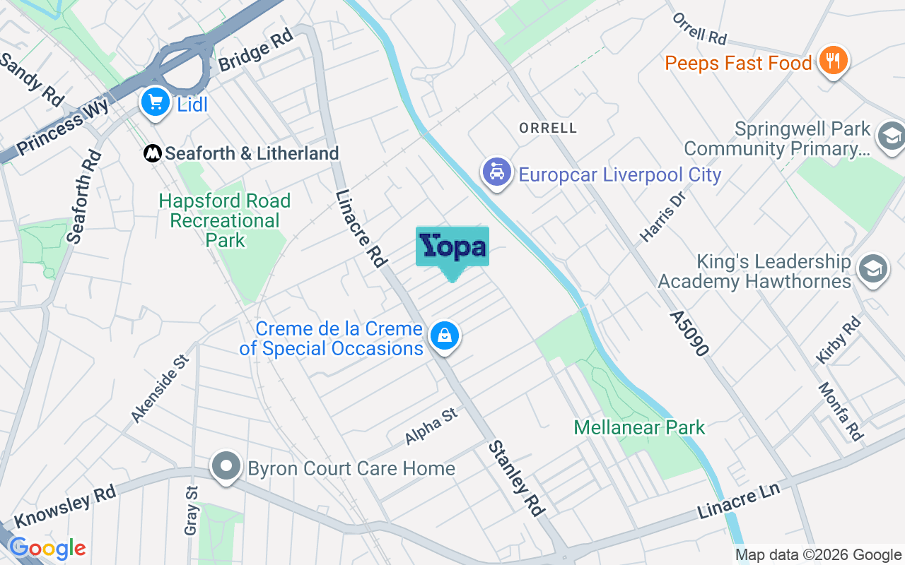 Map showing the location of L21 8JG