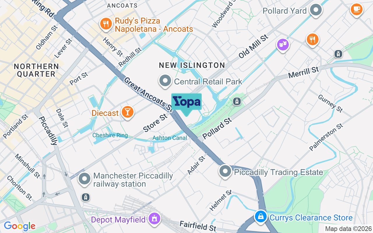 Map showing the location of M4 6DN
