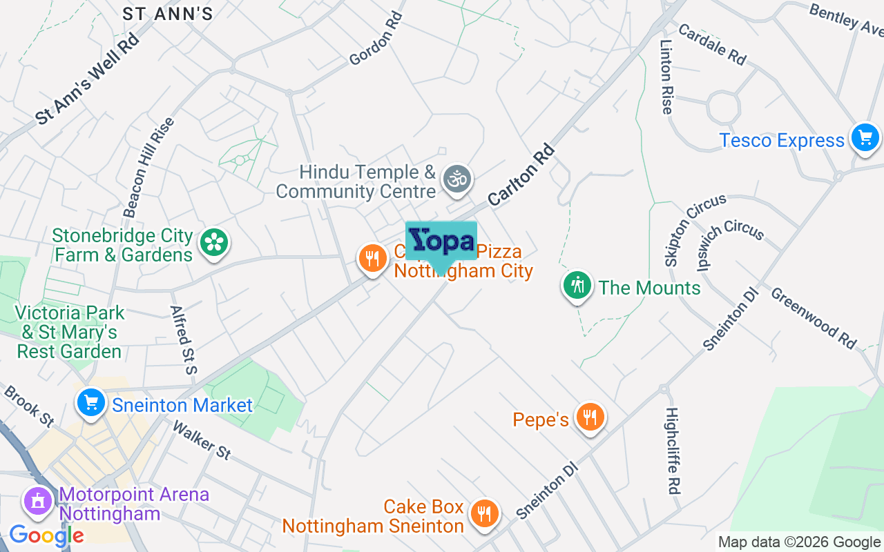 Map showing the location of NG3 2BG
