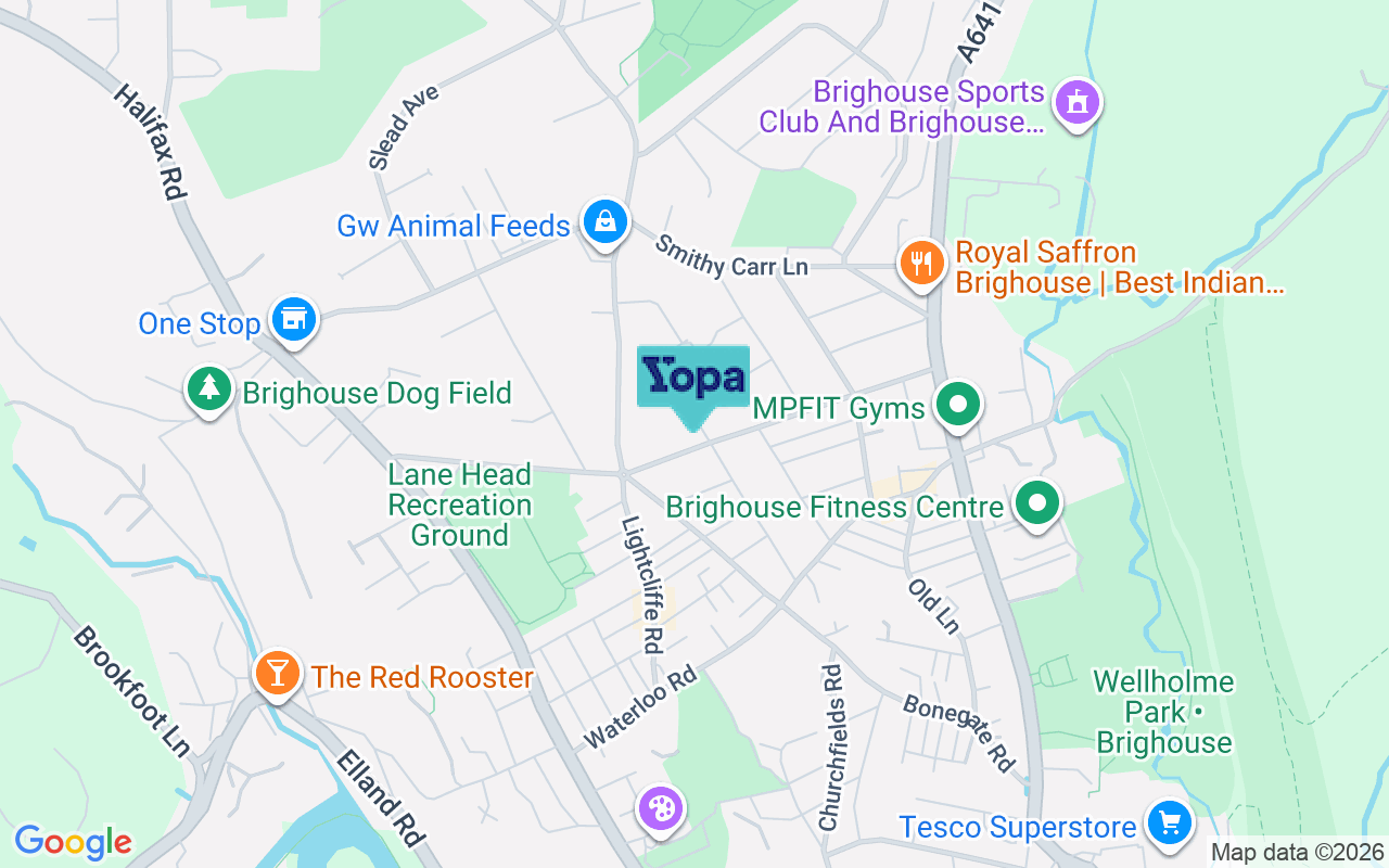 Map showing the location of HD6 2BH