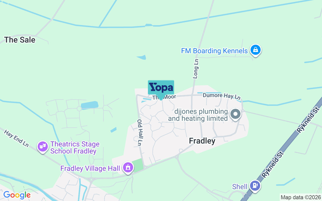 Map showing the location of WS13 8NY