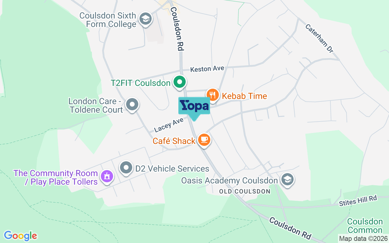 Map showing the location of CR5 1EL