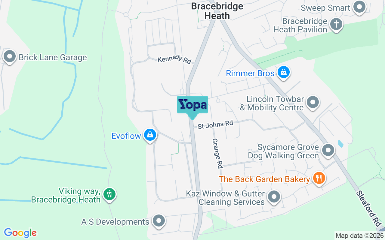 Map showing the location of LN4 2NZ