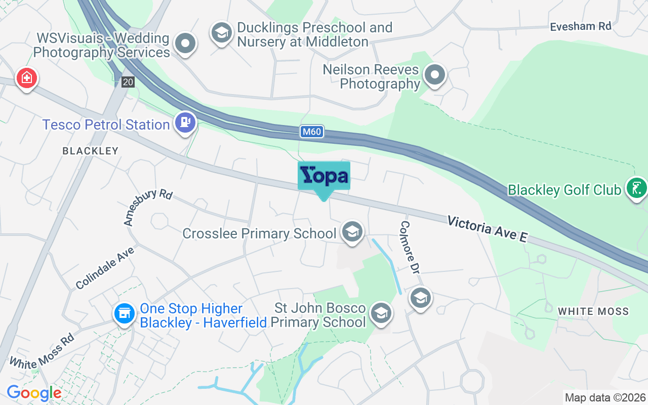 Map showing the location of M9 6HF