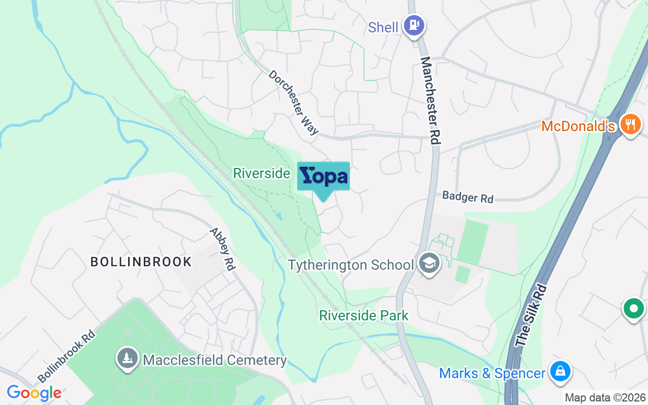 Map showing the location of SK10 2TN