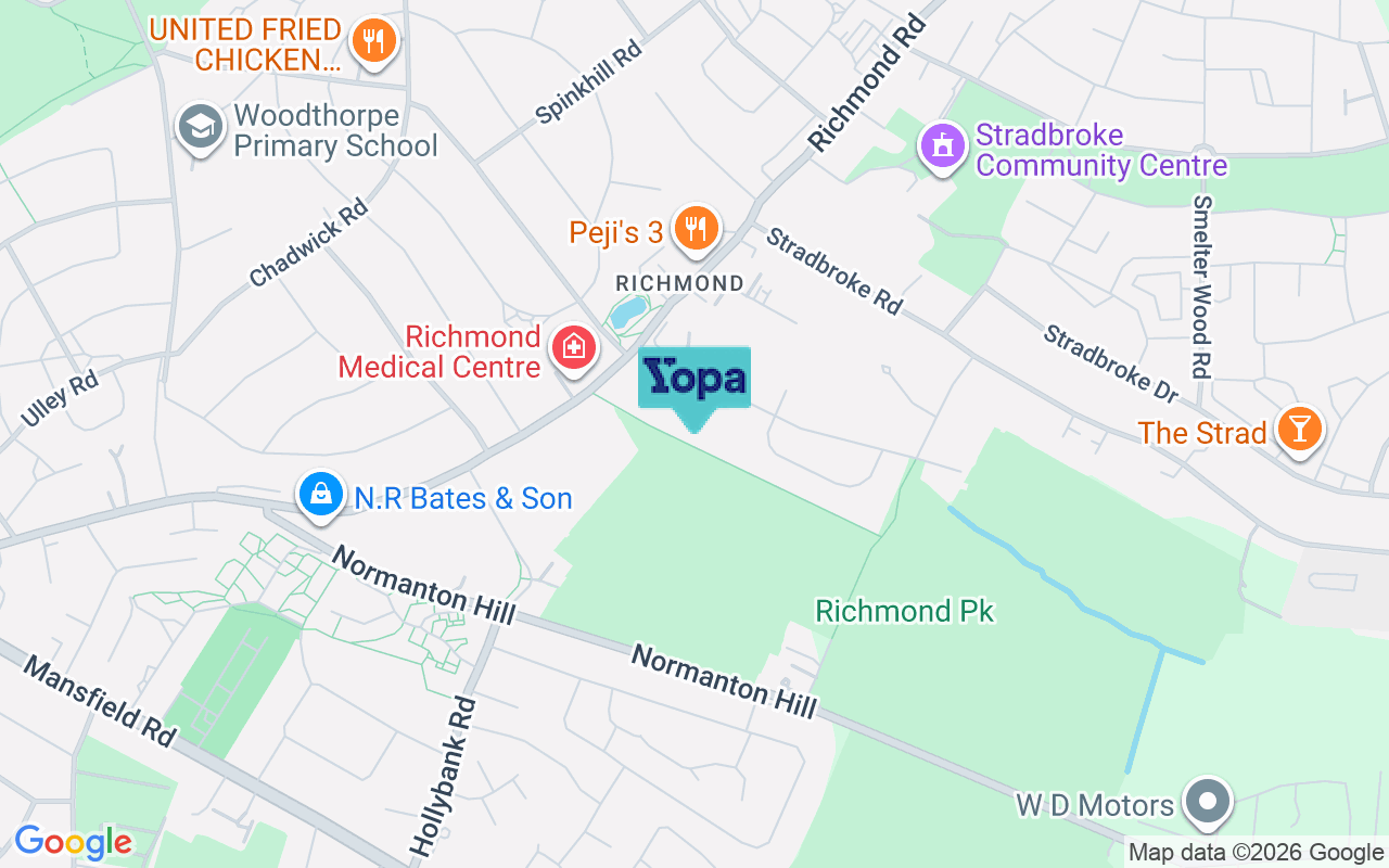 Map showing the location of S13 8LL