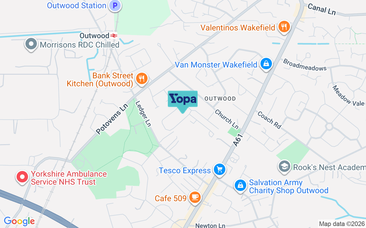 Map showing the location of WF1 2JY