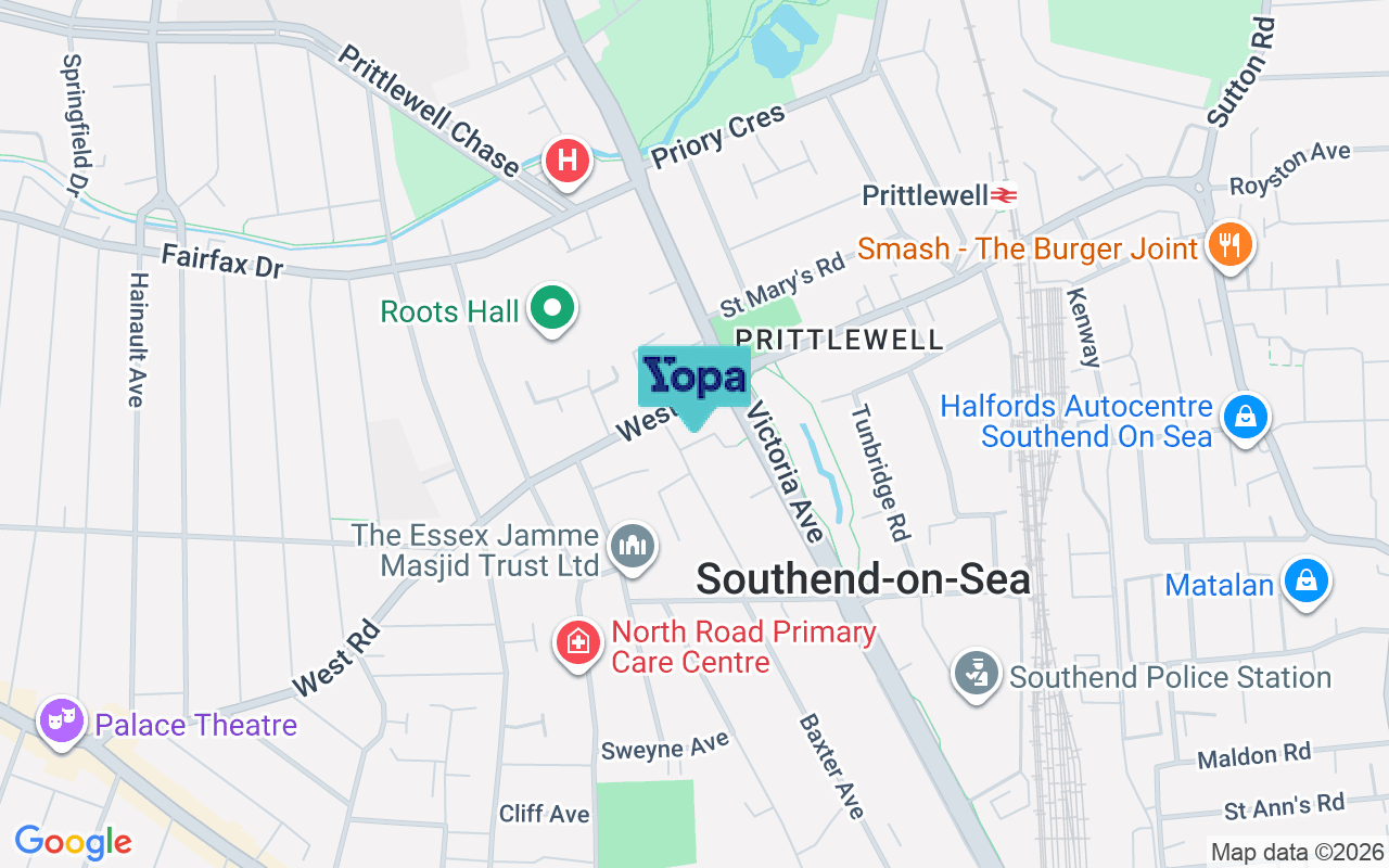 Map showing the location of SS2 6HS