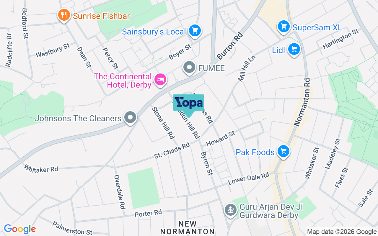 Map showing the location of DE23 6TG