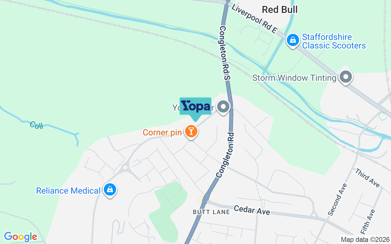 Map showing the location of ST7 1NL