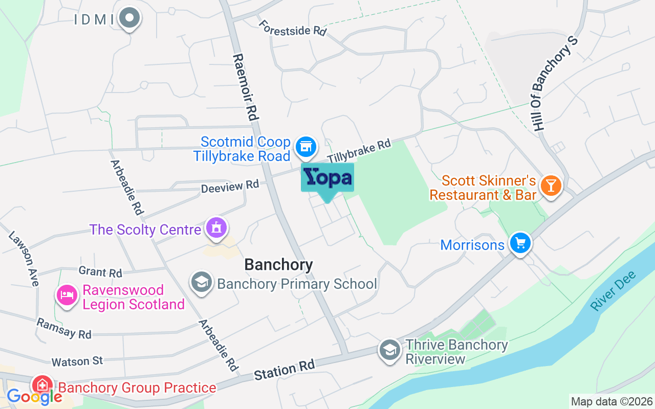 Map showing the location of AB31 5UF