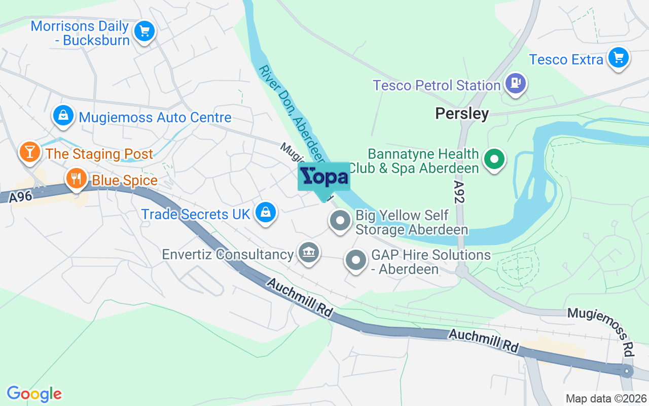 Map showing the location of AB21 9NP