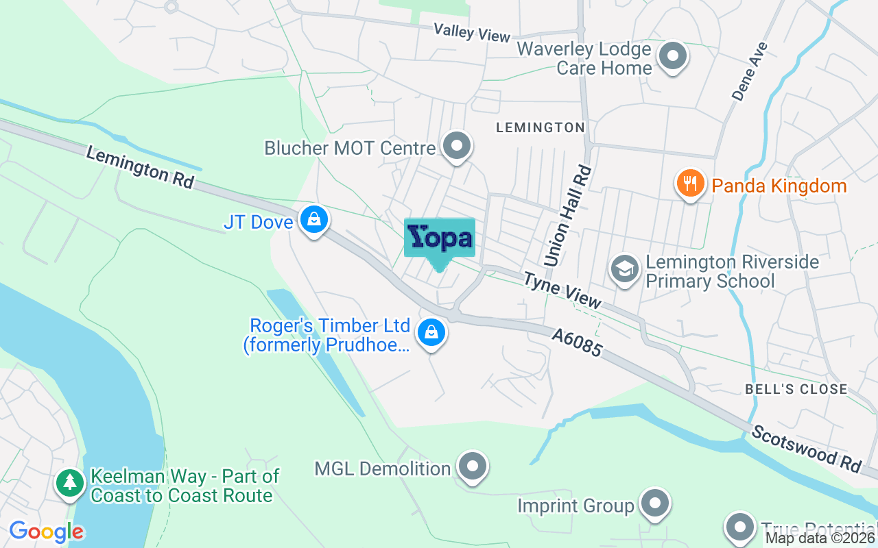Map showing the location of NE15 8SQ