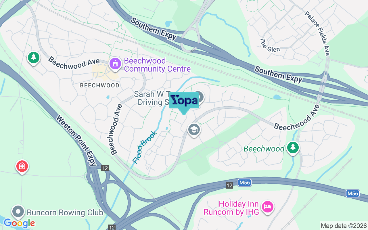 Map showing the location of WA7 3HR