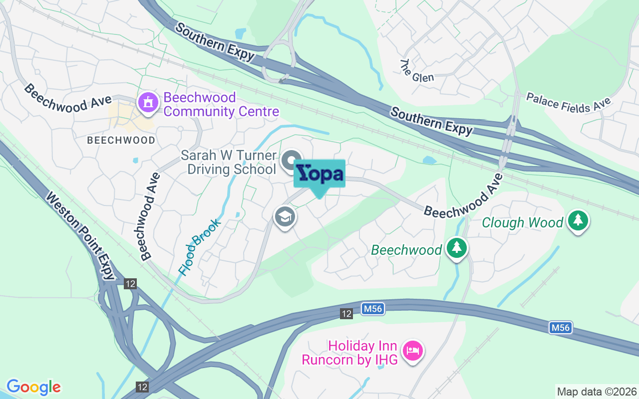 Map showing the location of WA7 3JS