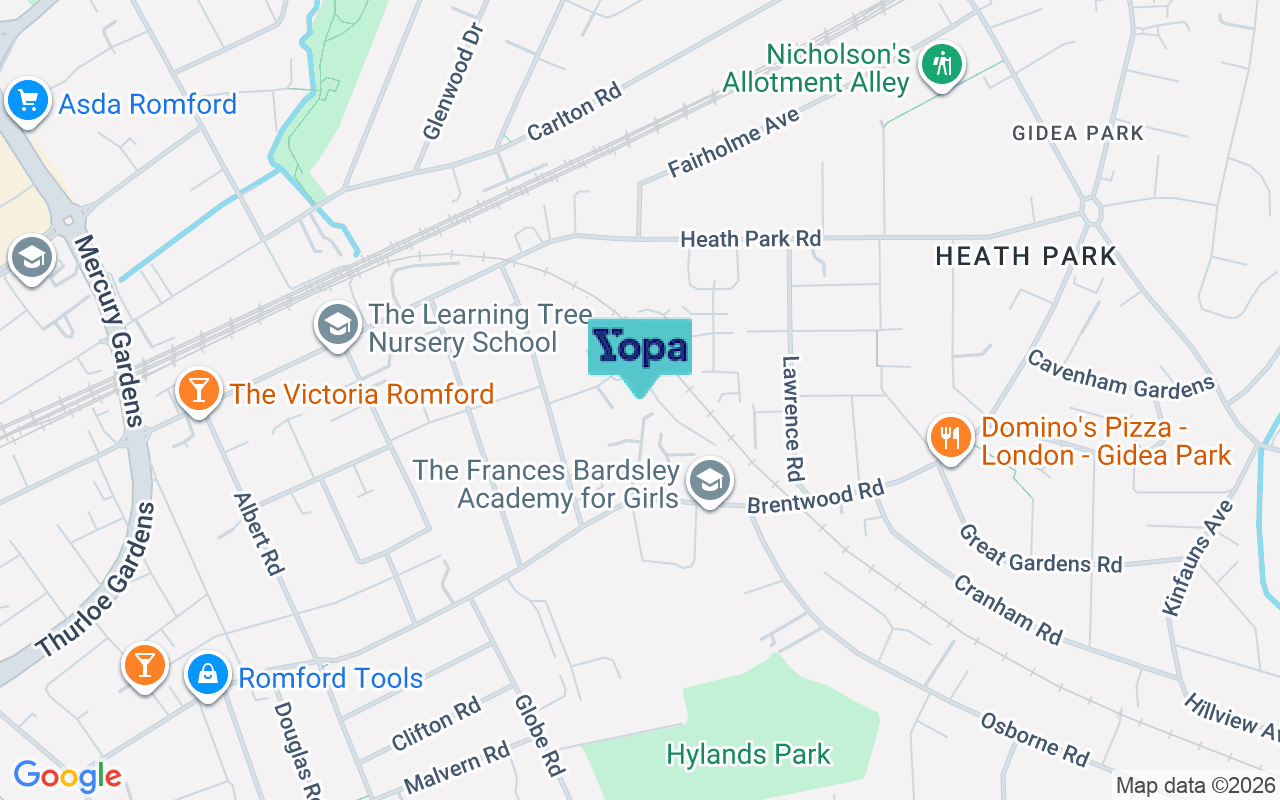 Map showing the location of RM1 2BL