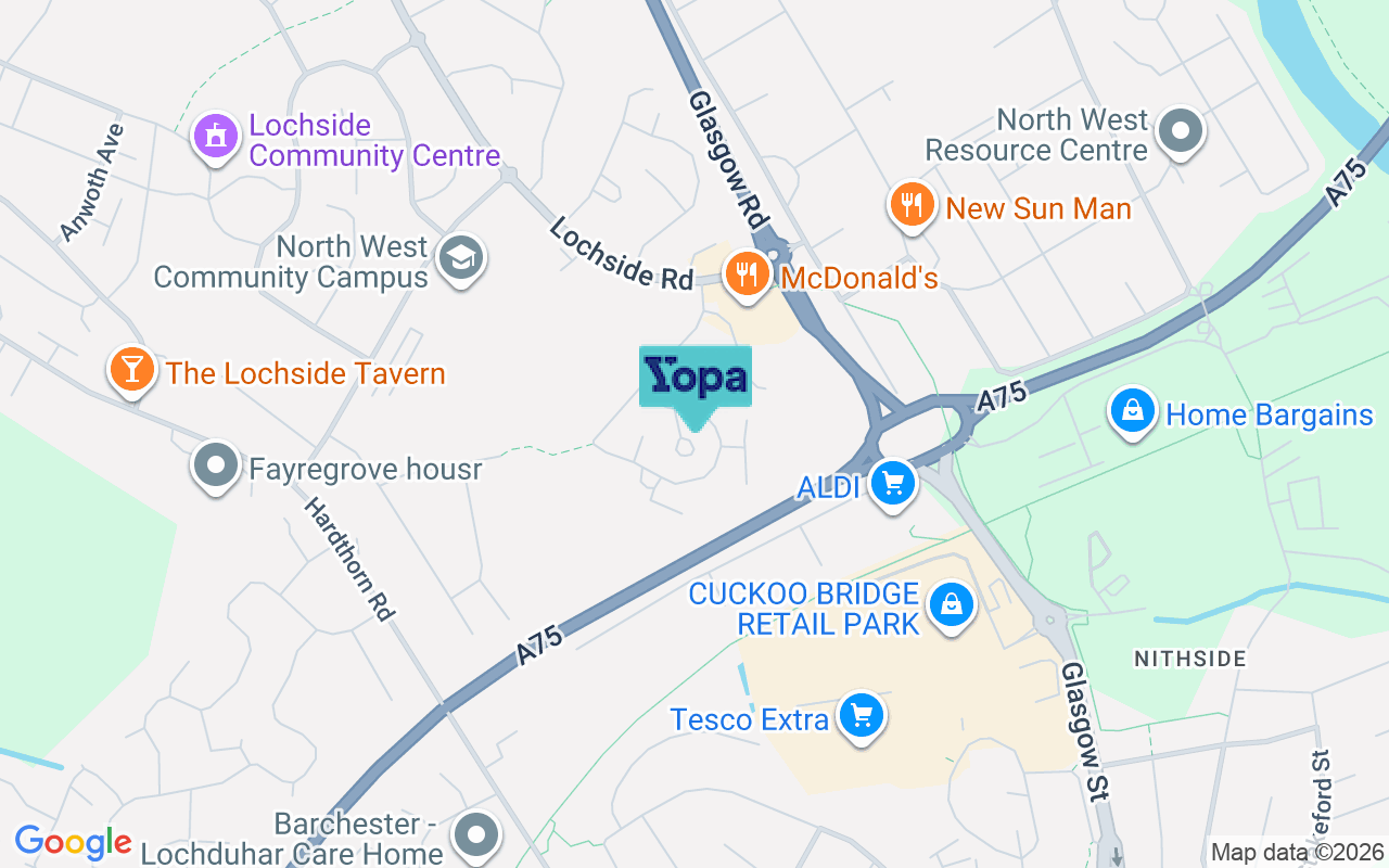 Map showing the location of DG2 0ER