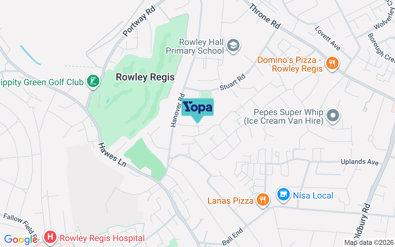 Map showing the location of B65 9EG