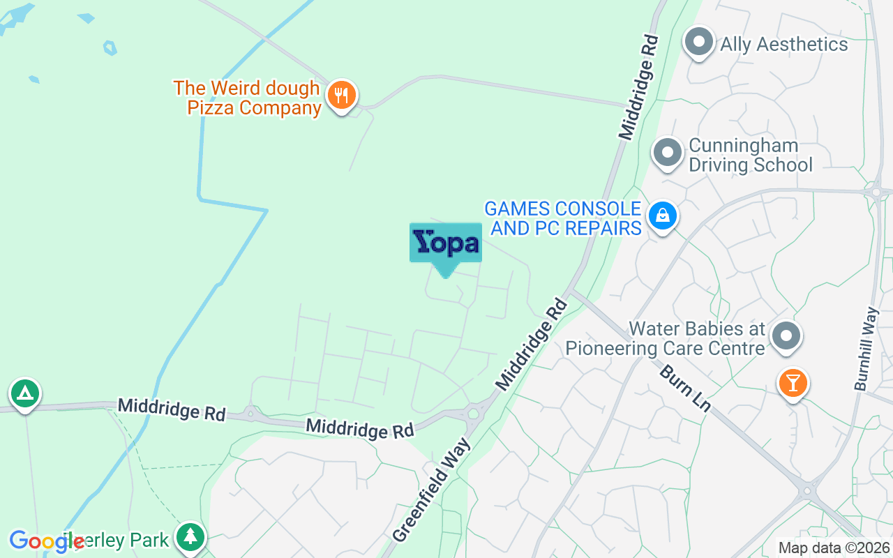 Map showing the location of DL5 7BL
