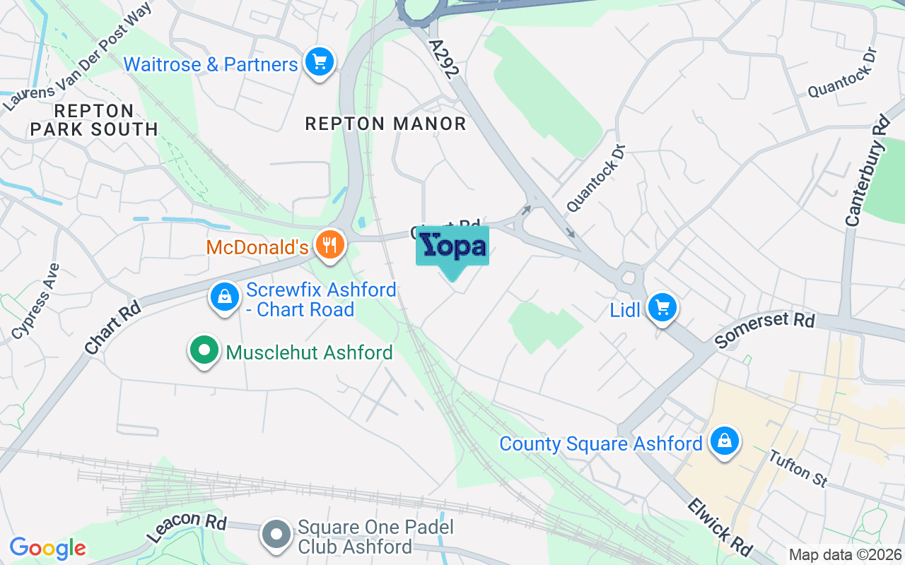 Map showing the location of TN23 1LU