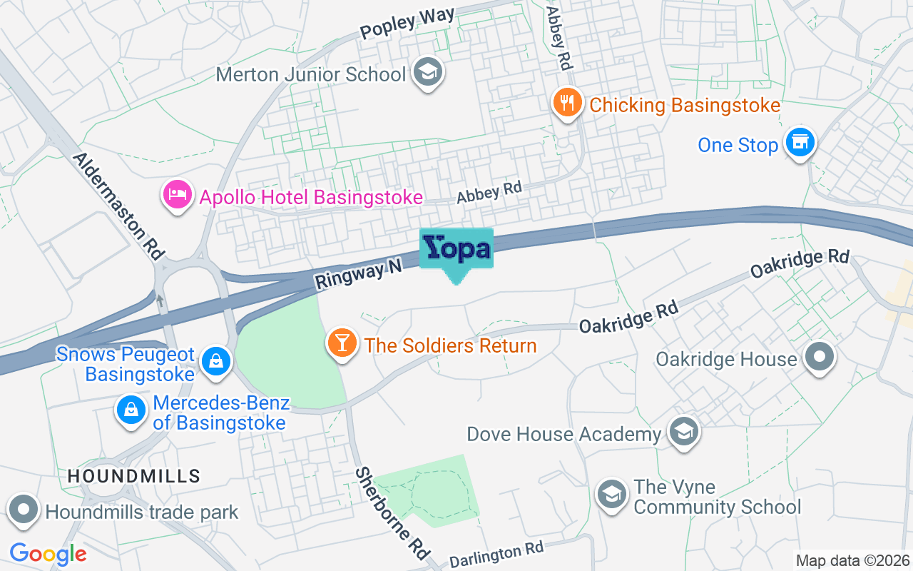 Map showing the location of RG21 5RT