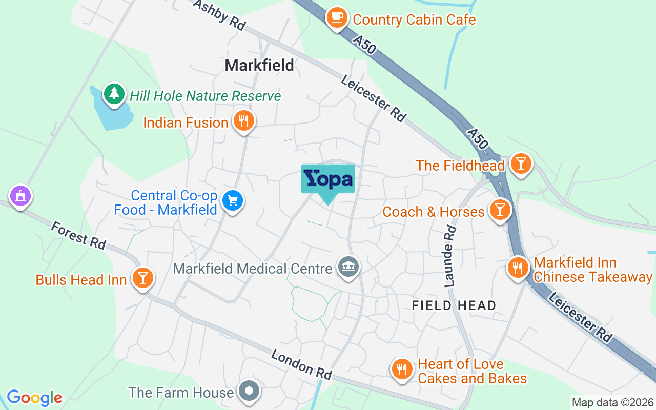 Map showing the location of LE67 9WZ