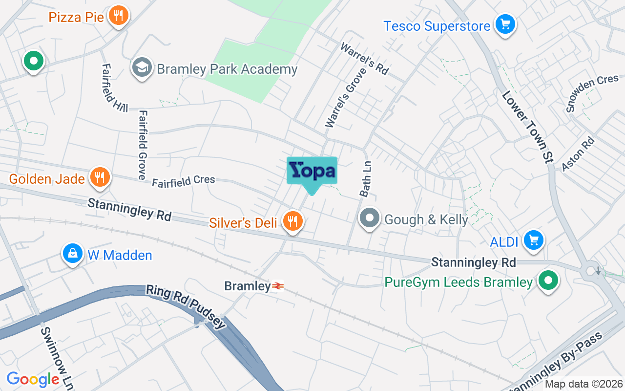 Map showing the location of LS13 3PS
