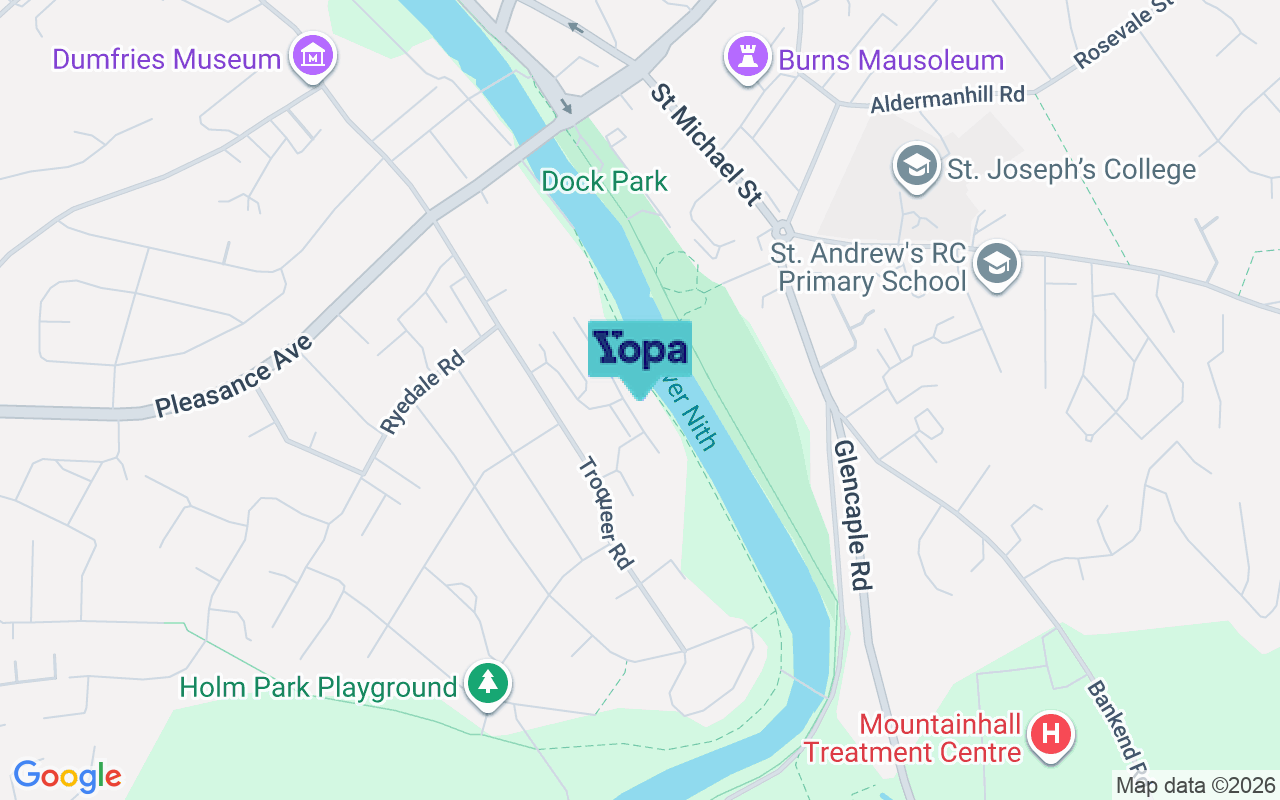 Map showing the location of DG2 7DE