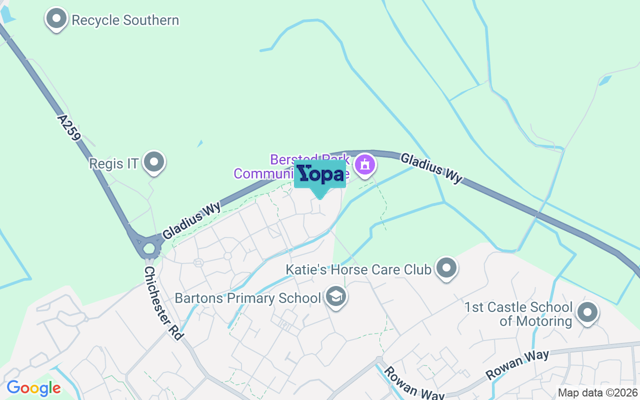 Map showing the location of PO21 5FA