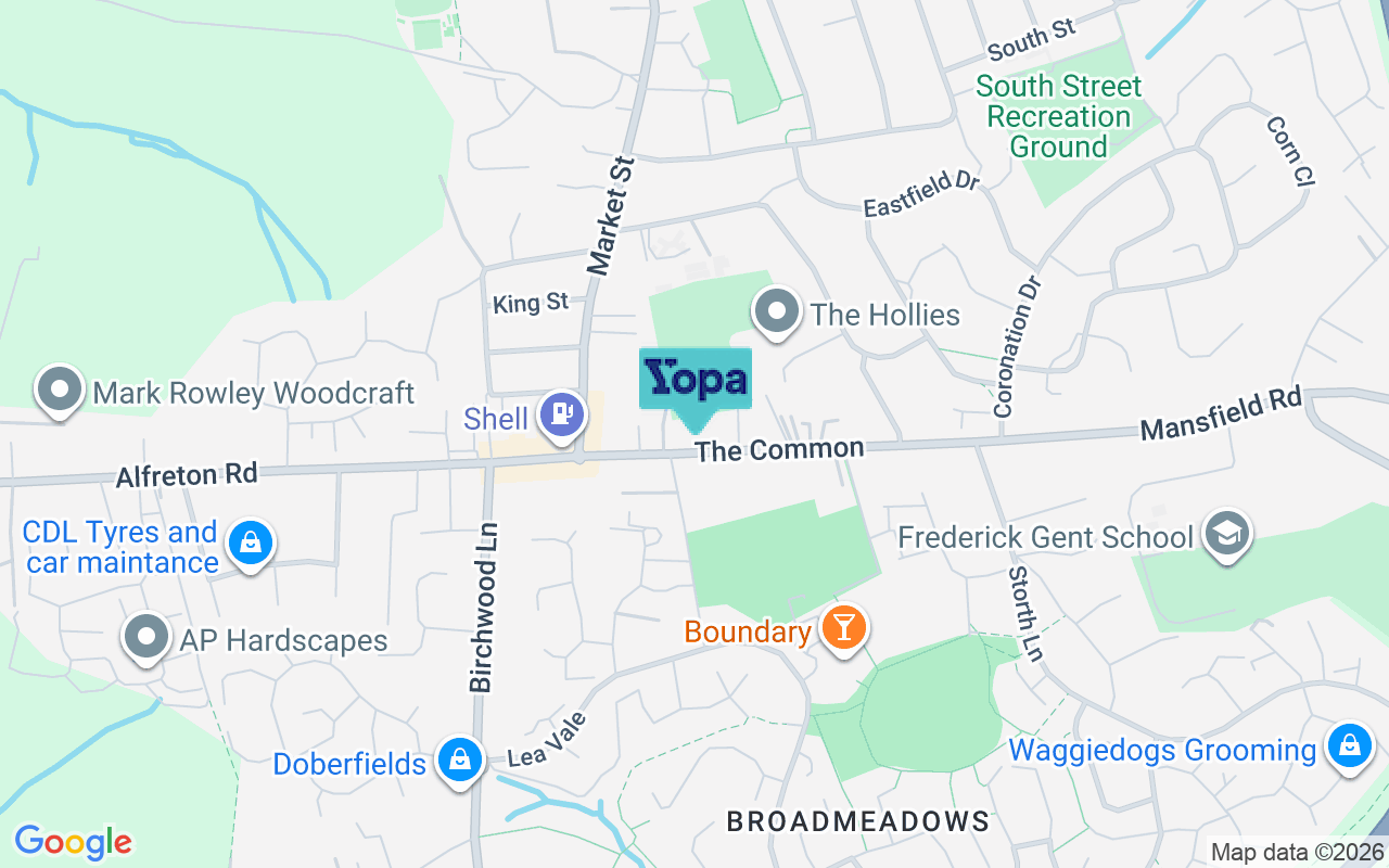 Map showing the location of DE55 2EN