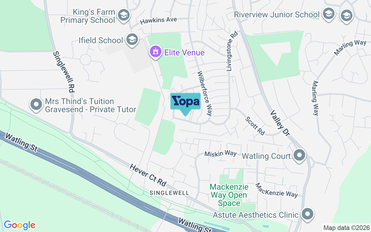 Map showing the location of DA12 5DB