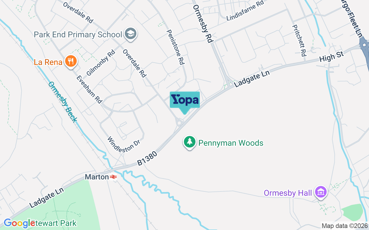 Map showing the location of TS3 0EW