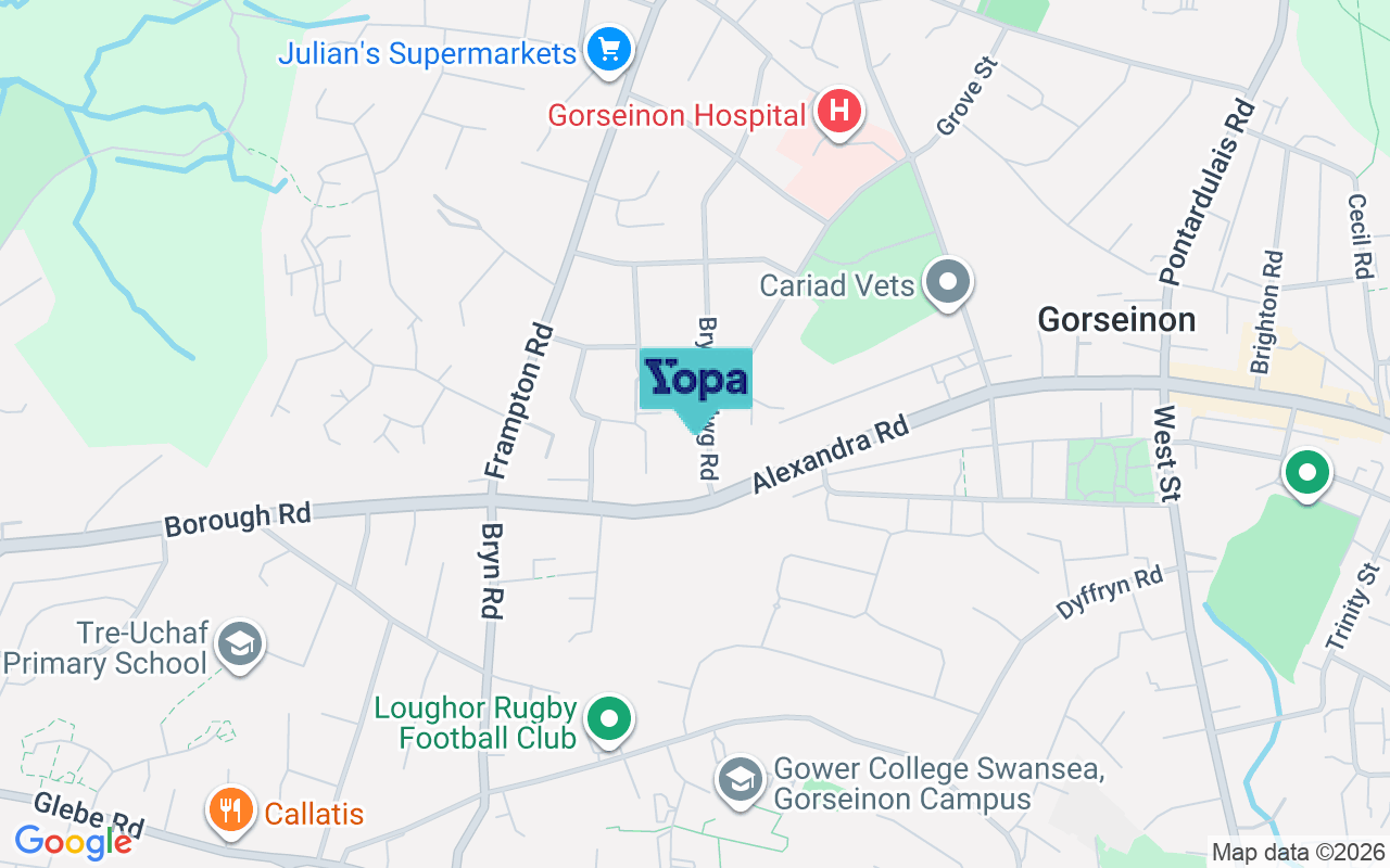 Map showing the location of SA4 4UY