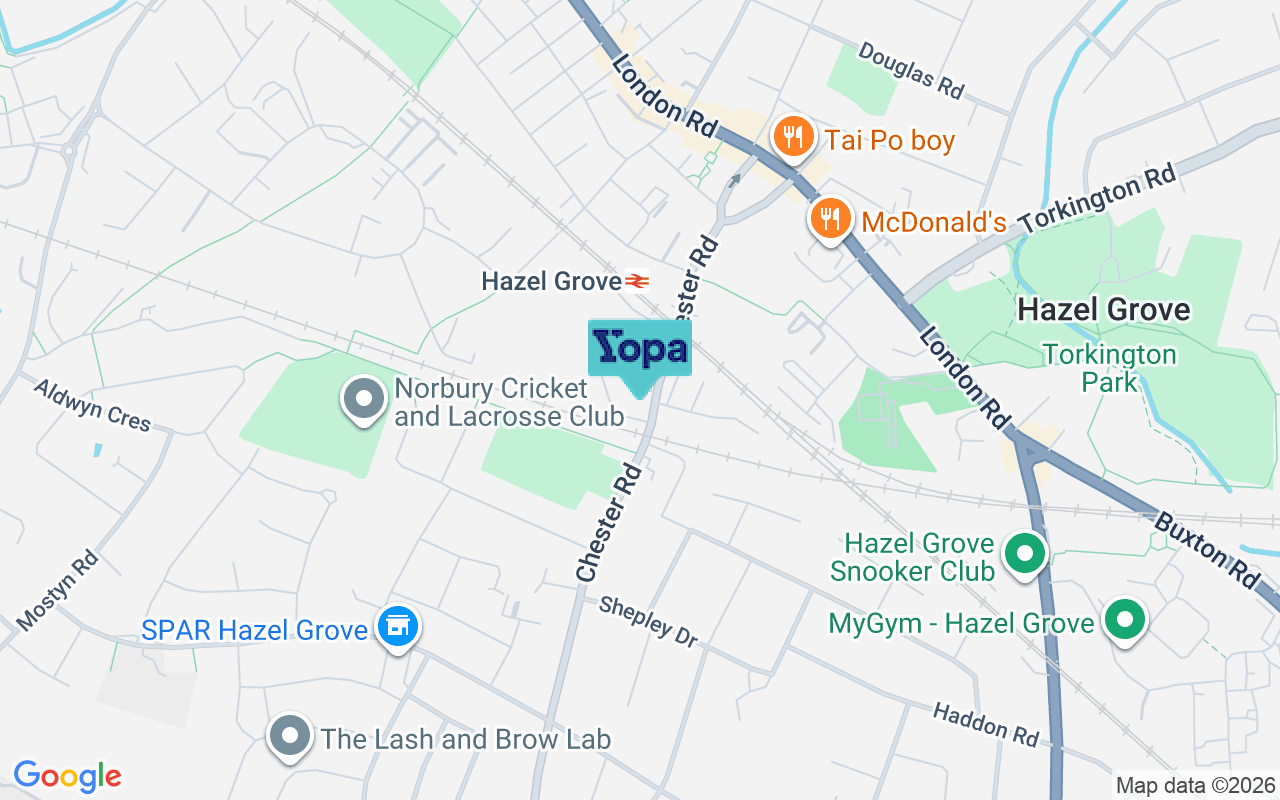 Map showing the location of SK7 5NY