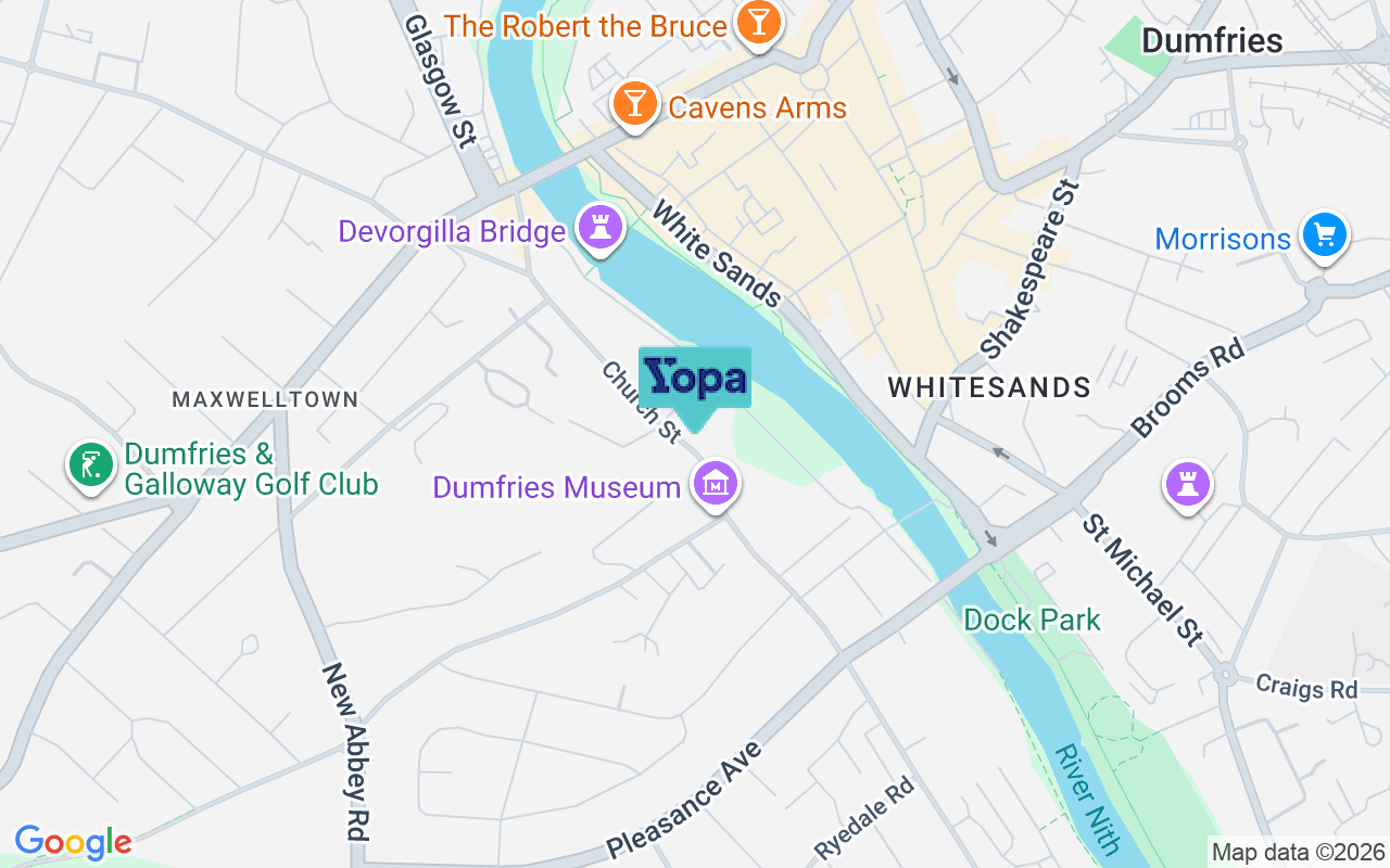 Map showing the location of DG2 7AZ