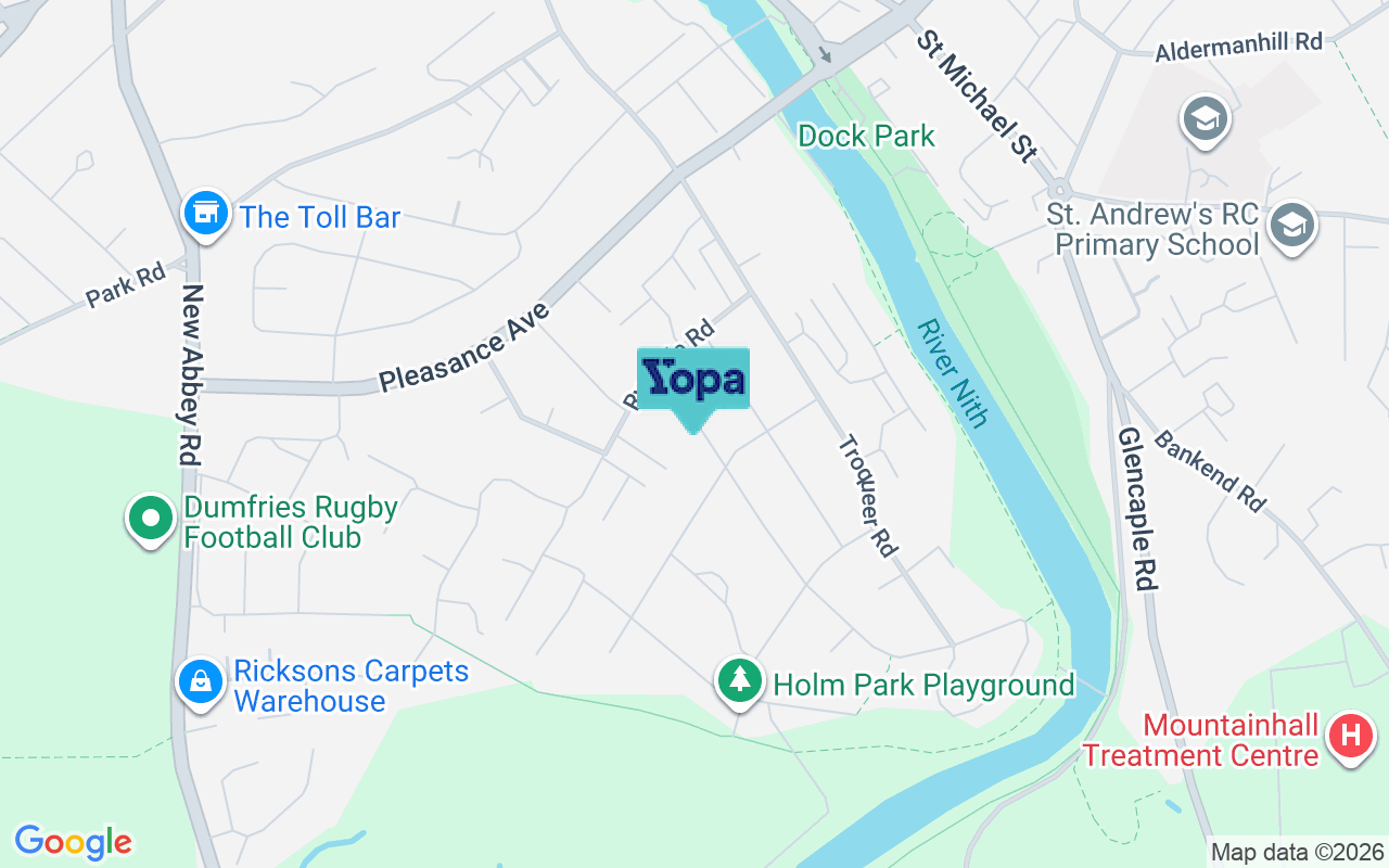 Map showing the location of DG2 7EU
